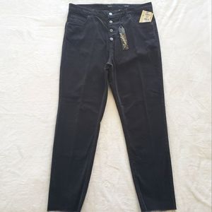 Supplies by UNIONBAY Gray Jinny High Rise Slim Button Fly Corduroy Pants--12